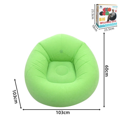 Lazy Inflatable Sofa Portable Foldable Pvc Flocking Single-Person Inflatable Sofa Lounger Seat for Outdoor Camping