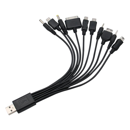 10In1 USB to Multi-ports USB Cable Universal Phone Charging Cable Multi-head Charging Cable Cord For Samsung Nokia - product