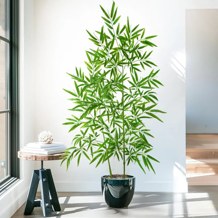 Artificial Green Bamboo Leaf Branches - image 6
