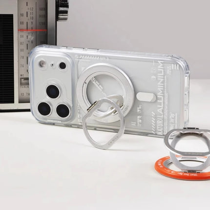 Aluminium Element Magnetic Phone Case Transparent Anti-drop Original Case for IPhone 15/16/17 Pro Max Custom Phone Case