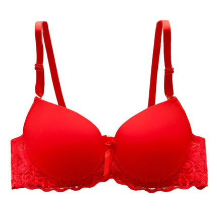 Fashion Mesh Lace Deep V Bra Embroidered Flowers Sweet Wireless Bra Women Underwear Intimates Thick Padded Bra Daily
