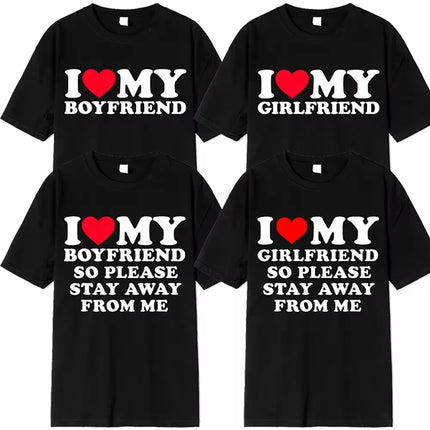 I Love My Boyfriend Clothes I Love My Girlfriend T Shirt Women Summer Manga Graphic Short Sleeve Tee Soft Female