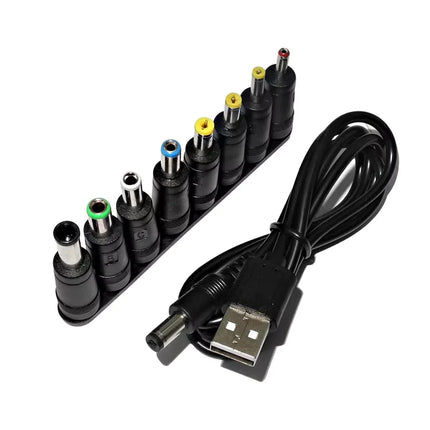 Universal Power Cable USB to DC 5.5 * 2.1mm Jack 5V Charging Cord with 8 Selectable Connector Tips for CCTV - product image f
