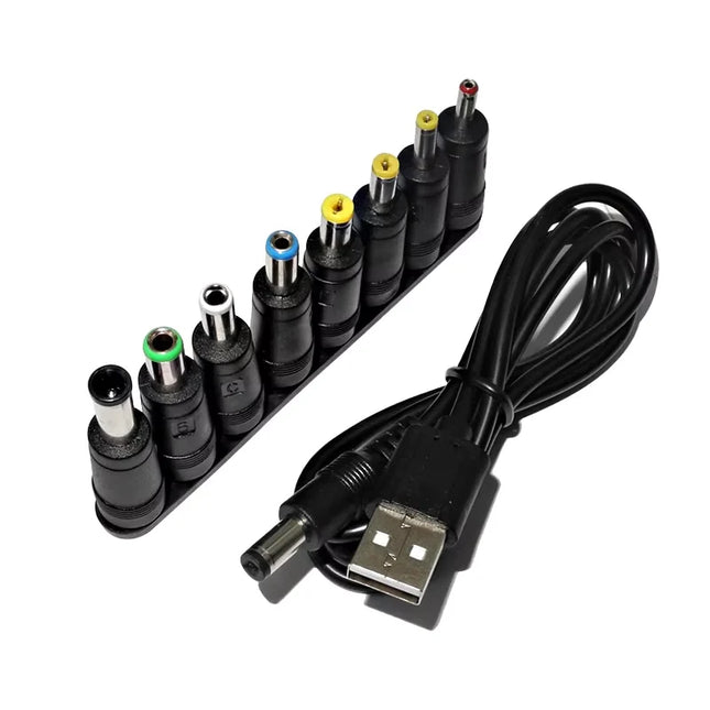 Universal Power Cable USB to DC 5.5 * 2.1mm Jack 5V Charging Cord with 8 Selectable Connector Tips for CCTV - product image f