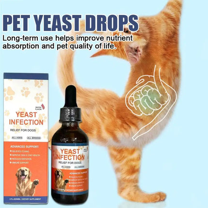 60ml Pet Yeast Drops for Dogs And Cats - Supports Gut Health Nutrient Absorption And Enhances Overall Quality of Life