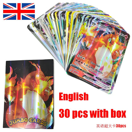 Pokemon Cards 21x15cm Oversized English Vmax V Vstar Jumbo Letters Super Rare Rainbow Card Pikachu Mewtwo Jumbo Card Child Gift