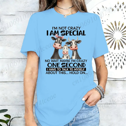 I'm Not Crazy I'm Special Graphic T Shirt for Women Vintage Clothing Hip Hop Streetwear Short Sleeve O Neck Casual T-Shirt Tops