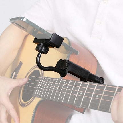 Guitar Phone Holder Hands-Free Adjustable Phone Support Multi-Purpose Guitar Stand Holder for Microphones Stand/Smartphones