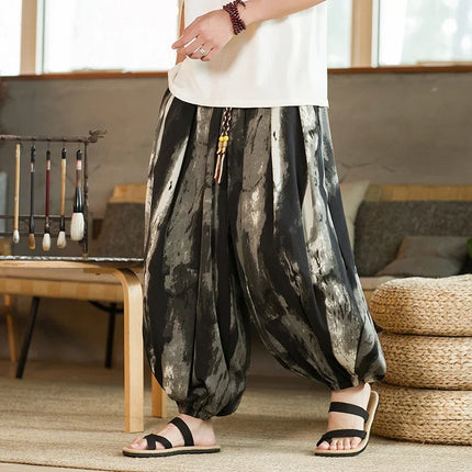 2024 Spring Men New Wide-leg Pants Male Vintage Casual Jogging Pants Male Oversize Loose Harem Pants Women Trousers 5XL
