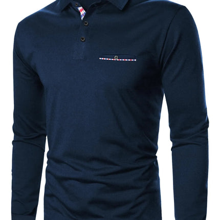 The new men's long-sleeved POLO shirt for Spring and Autumn 2025 is casual and comfortable with 3D letter pattern printing