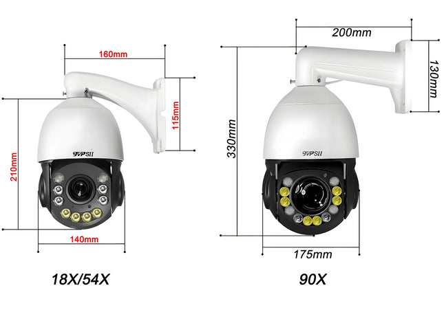 Metal Onvif Laser Infrared Auto Tracking Cruise 8MP 4K 54X Optical Zoom 360° Rotation Audio POE PTZ Speed Dome IP Camera