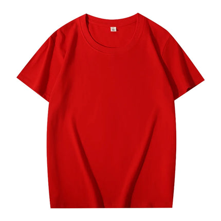 100% Cotton T-shirt Custom Logo High Quality Comfortable Short Sleeve Tops Print Pattern Company Team Clothes Embroidery Design