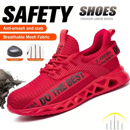 Steel Toe Protective Safety Shoes for Men Lightweight Work Sneakers Anti-puncture Work Shoes Coustruction Safety Work Boots