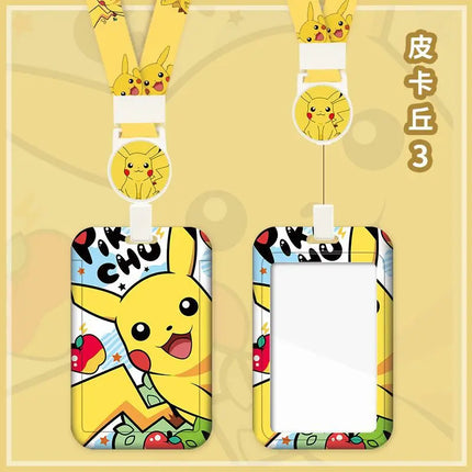 Pokemon Anime Pikachu Card Holder Kawaii ID Card Bank Card Subway Bus Card Cartoon Student ID Boy Girl Work Badge Card Holder