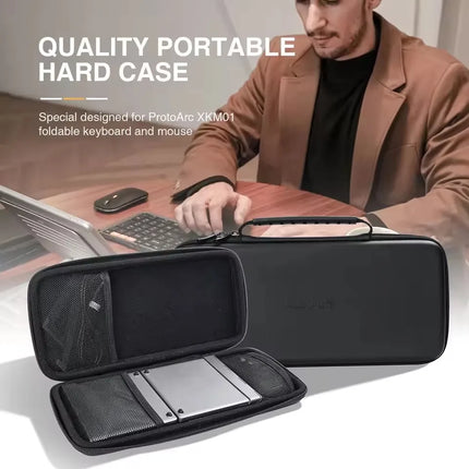 ProtoArc XKM01 Tri-Fold Bluetooth Wireless Keyboard and Mouse Combo Protable Slim 2.4g Full Size 105 Key Foldable - product i
