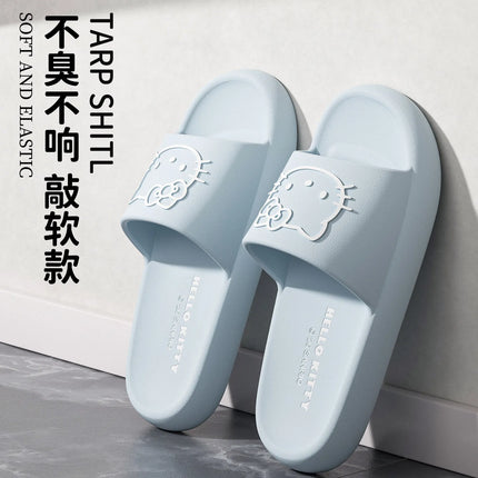 Hello Kitty Fashion Slippers, Non-Slip Thick-Soled Platform Sandals, Closed-Toe Mesh Shoes, Ideal for Home and Travel