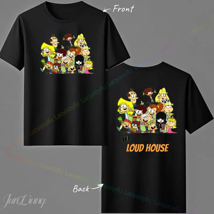 Loud House Japanese Anime Cartoon Print Tee-shirt Short Sleeve Kawaii Funko Harajuku Style Funny Cool Fashion T-Shirt