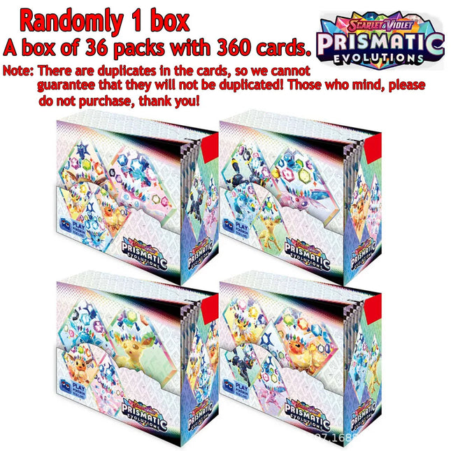 360 Stück Pokémon-Karten Prismatic Evolutions Karmesin & Purpur 151 Bestimmte Rivalen Schwarzer Blitz Englischer Booster Kampf Sammelkarte
