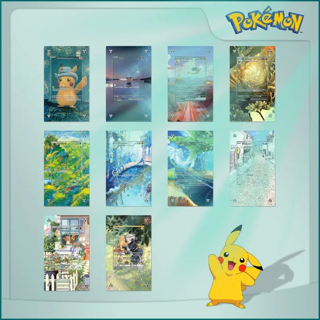 Pokémon Karten-Sammelrahmen Van Gogh Museum Pikachu Glurak Acryl-Sammelrahmen PTCG Geschenk Spielzeug Karten nicht enthalten