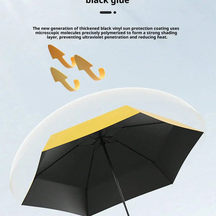 Compact Folding Umbrella, Mini Pocket Waterproof Portable Travel Umbrella, Sunshade Umbrella, Ladies UV Protection Umbrella, 2-In-1 Mini Six-Fold Ultralight Portable Umbrella, Mini Travel Umbrella, Windproof Rainy And Sunny D