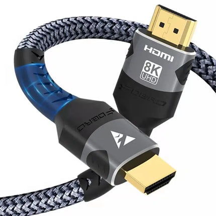 8K HDMI Cable 2.1 48Gbps High Speed HDMI Braided Cord-4K@120Hz 8K@60Hz, DTS:X, HDCP 2.2 & 2.3, HDR 10 for - product image fro