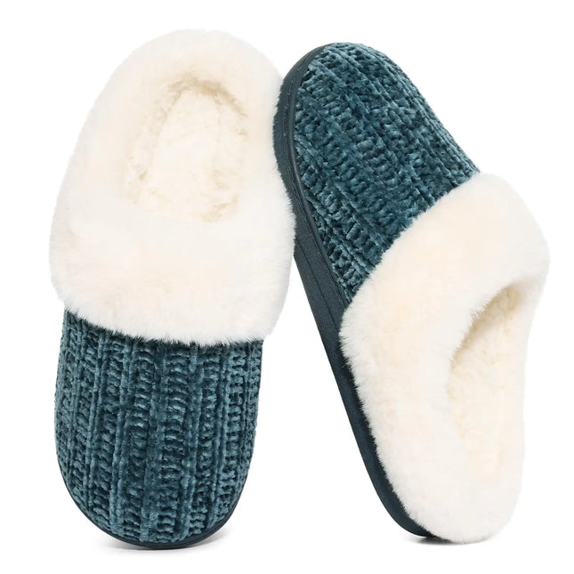 Litfun Fuzzy Cozy House Slippers For Woman Winter Indoor Warm Antiskid Plush Casual Slides Ladies Soft Memory Foam Bedroom Shoes