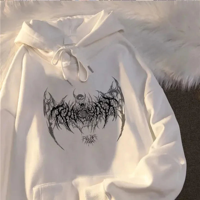 Sudadera Unisex con Capucha y Estampado de Calavera Estilo Gótico Punk Manga Larga para Hombre Mujer Negro Moda Genial Sudadera con Capucha 2025