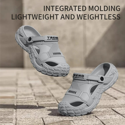 2026 Summer Hot Sale Men's EVA Sandals Summer Thick Soft Soled Outdoor Wear Beach Casual Sports Perforated Shoes Plus Size 48-49