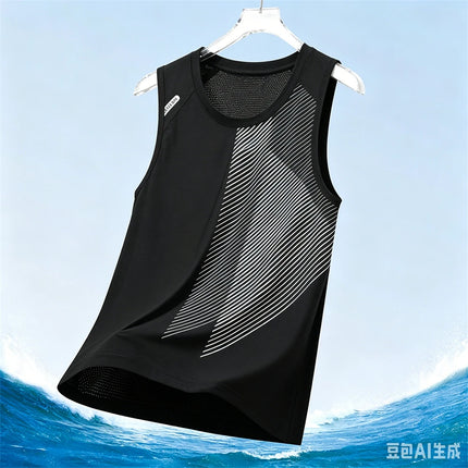 Simple Solid Color Men's Tank Top Fashion Quick Dry Breathable Gym Tees Casual O-neck Sleeveless Shirt Summer Run Fitness Vest