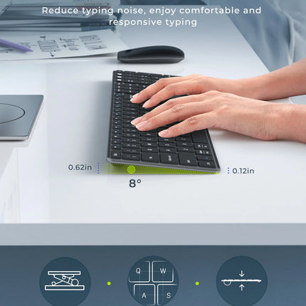 Seenda Wireless Bluetooth Keyboard And Mouse Combo Multi-device Rechargeable Slim Keyboards And Mice For Win - product image