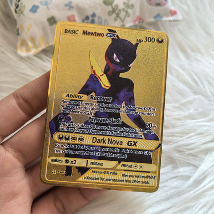 999999 Points HP Pokemon Metal Card Charizard Golden Metal Super Cards English Card Mewtwo Vmax Mega Anime Game Collection Gifts