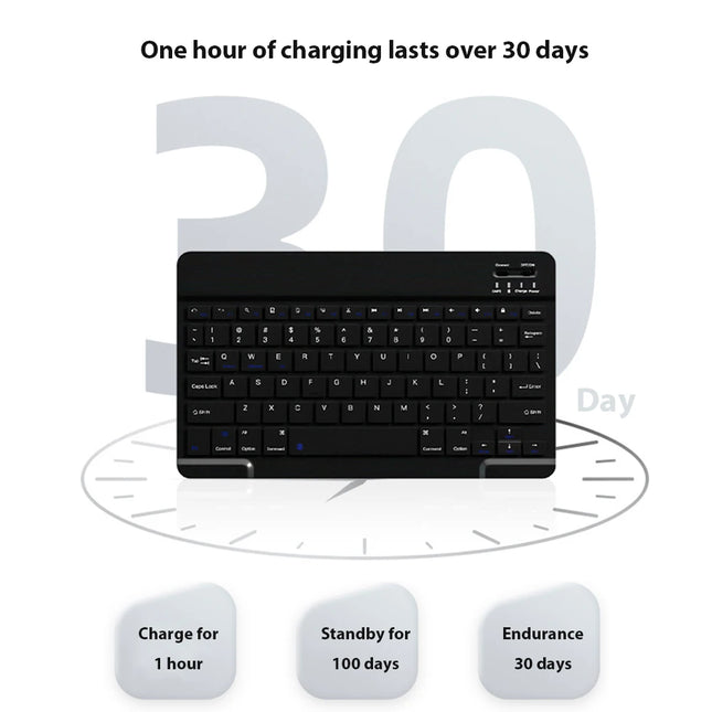 Bluetooth Wireless Keyboard With Mouse Portable Mini Rechargeable Keyboard For Ipad Tablet Android Ios Windows - product imag