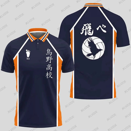 Anime Haikyuu Hinata Cosplay Polo Shirts Summer Shorts Sleeve Men Polos Volleyball Uniform Japan Sports Jerseys Kids Adult Tops