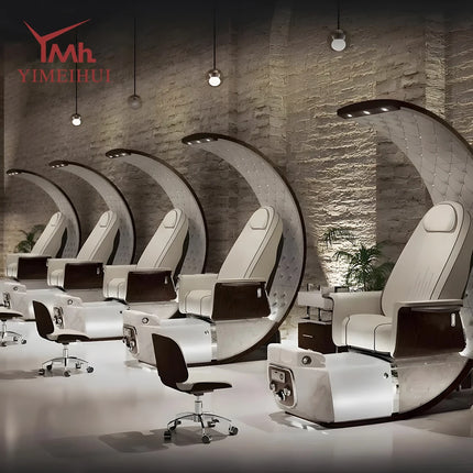 Luxury Pedicure Chair for Nail Spa Salons High-Back Professional Foot Care Manicure Station Human Touch Massage Modern Furniture