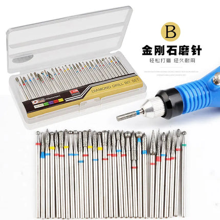 Nail Drill Bits Set 30pcs/box  Alloy Nail Drill Accessories Diamond Grinding Dead Skin Armor Removal Tool Set