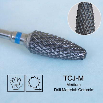 Ceramic Milling Cutter Flame Carbide Nail Drill Bits Pink Gel Remover Electric Machine Drills Polishing Peeling Nails Art Tools