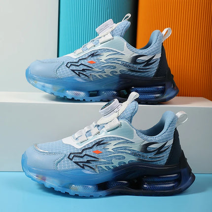 A pair of boys' sports shoes, with a comfortable and breathable upper, and a lightweight, slip-resistant and durable soleXBS-235