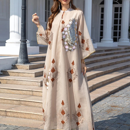 Modest Dress Ramadan Morocco Abaya Eid Muslim Women Sequins Dresses Vestidos Saudi Jalabiya Party Abayas Kaftan Arabic Robe 2024