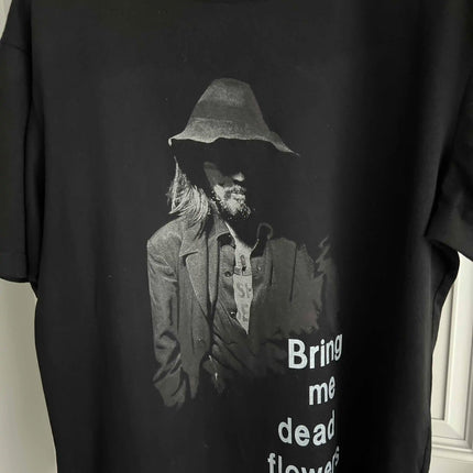 TOP-YAMAMOTO original design pure cotton black printed T-shirt, dark T-shirt