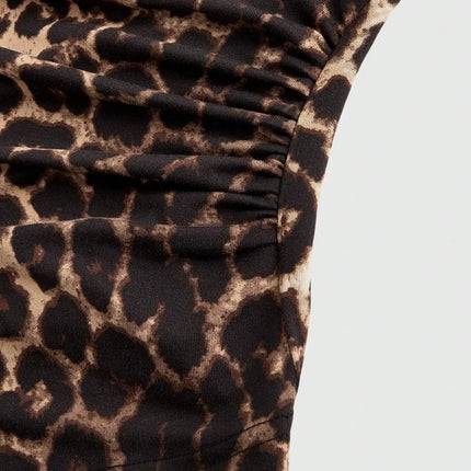 European and American Spring, Summer and Autumn Hot-Selling Leopard Print Casual Large Size Neck Vest