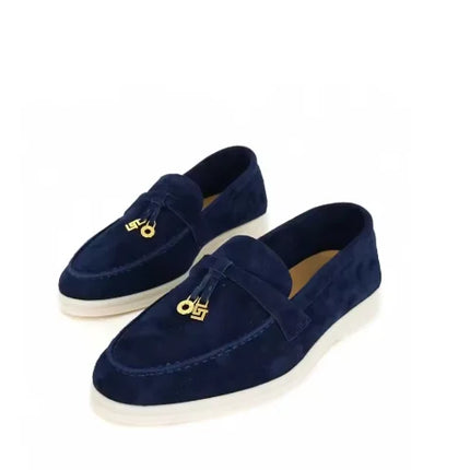 Women's Summer New Casual Hiking Shoes, Women's Deer Leather Driving Hiking Casual Shoes, Flat Loafers, Comfortable Mules
