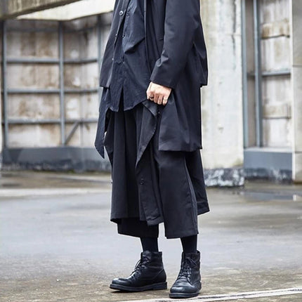 Gothic Dark Pants Y2k Irregular Side Button Samurai Pants Streetwear Fashion Nightclub Youth Trend Wide Leg Hakama Unisex 2026