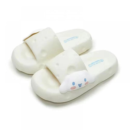 Cute Sanrio Kuromi My Melody Cinnamoroll Purin Cloud Platform Slippers Women Summer Soft Non-Slip Slides Indoor Beach Sandals