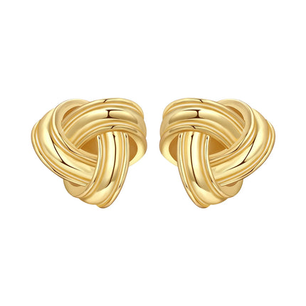 Orstarry S925 Sterling Silver 18k Gold Classic Knot Stud Earrings For Lady S925 Jewelry Party Anniversary Trendy Gifts