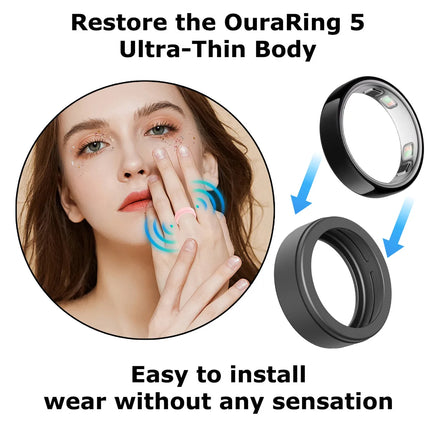 Silicone Ring Cover for Oura Ring 5, Anti-Scratch Elastic Protector, Supports Charging with Cover On, Size for S/M