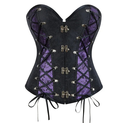 Steampunk Overbust Corset Retro Gothic Clothing Women Clubwear Bustiyer Corselet