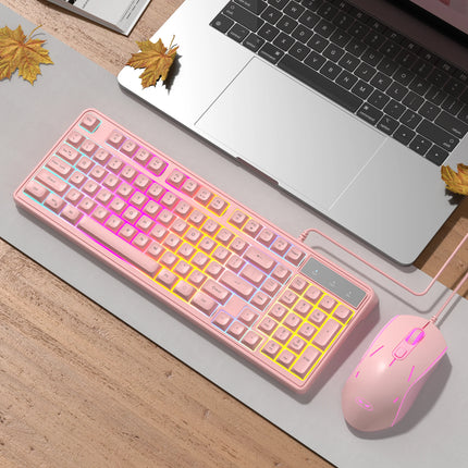 MageGee 98 Key RGB Mechanical Keyboard and Mouse Set Wired Gaming Combo Ergonomic Silent ABS Keycaps for PC Laptop - product