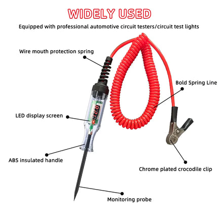 Car Truck Voltage Circuit Tester Auto Car Diagnostic Probe Test Pen Light Bulb Electric Measuring Pen Repair Tools - product