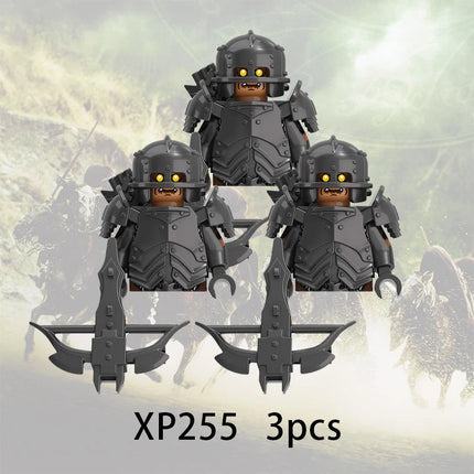 3pcs Lord Rings Elves Orcs Army Dwarf Rohan Mini Action Toy Figures Building Blocks Assembly Toys for Kids Birthday Gift