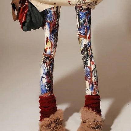 DOIAESKV 2024 New Spring Fashion Leggings Sexy Casual Colorful Leg Warmer Fit Most Sizes Leggins Pants Trousers Women's Leggings